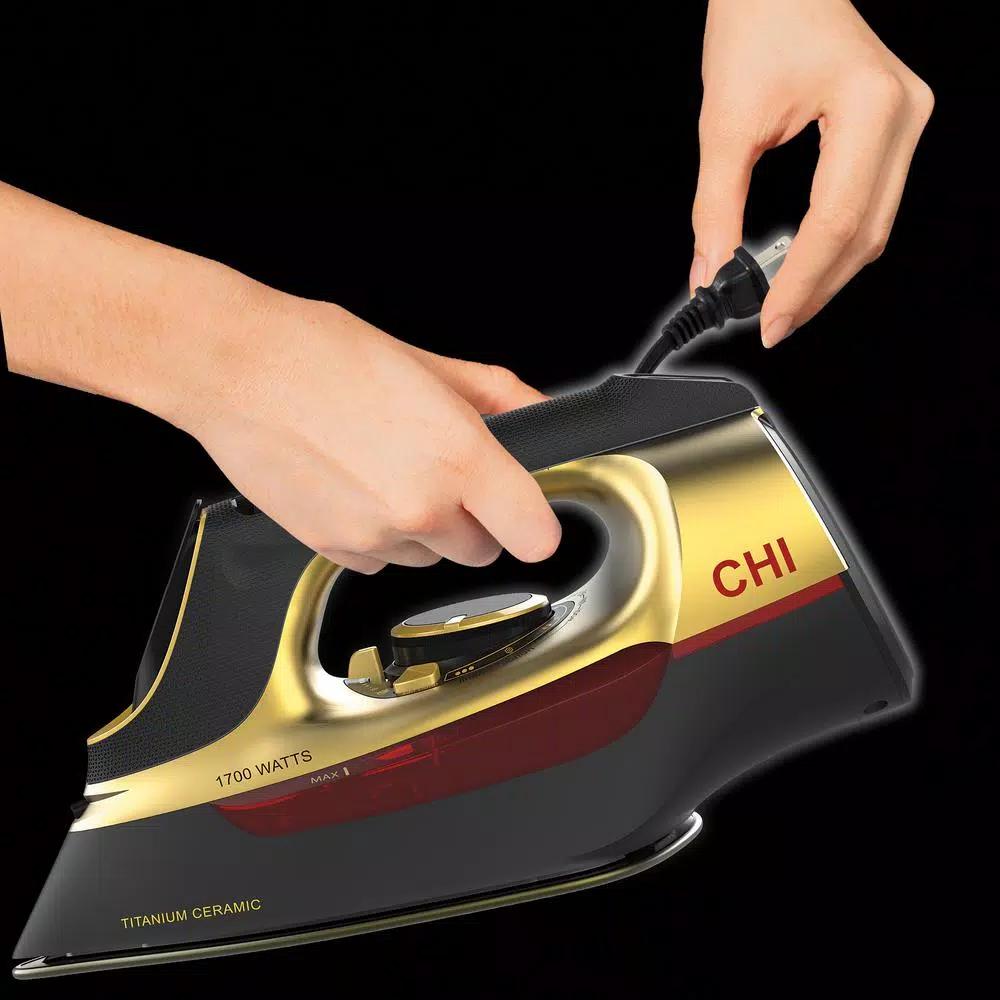 CHI Professional Steam Iron with Titanium-Infused Ceramic Soleplate, 1700W