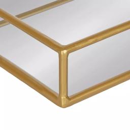 Kate and Laurel Felicia Gold Mirrored Metal Nesting Tray Set - Decorative Rectangular Trays for Home Decor thumbnail 3