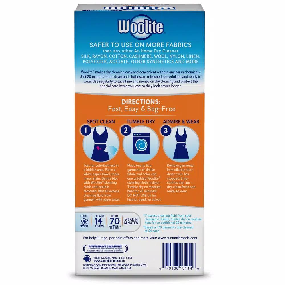 SUMMIT BRANDS Woolite At Home Dry Cleaner Dryer Sheets, Fresh Scent, 56-Count
