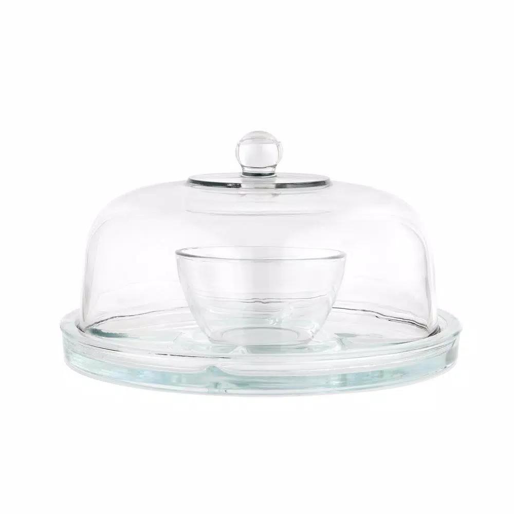 Libbey Selene 2-Piece 6-in-1 Versatile Glass Server and Appetizer Tray Set