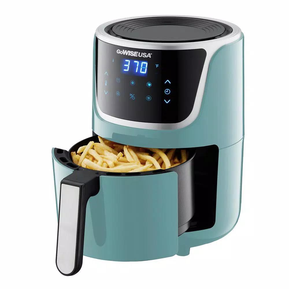 GoWISE USA 2 Qt. Mini Digital Air Fryer with Touchscreen, Mint/Silver