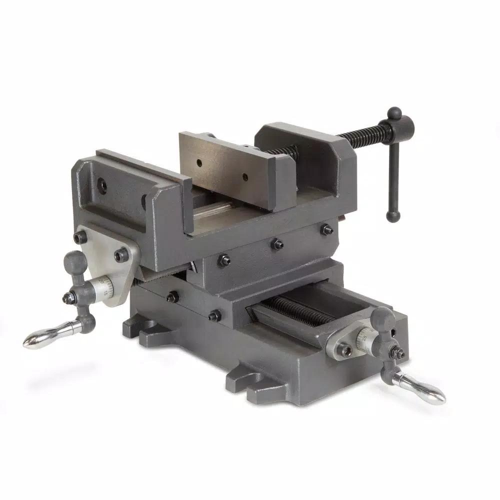 WEN 5-1/8 in. Compound Cross Slide Benchtop Vise, Heavy Duty Cast Iron
