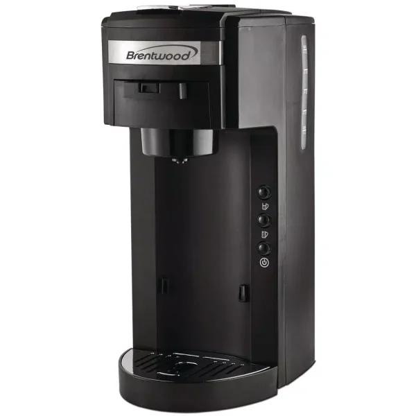 Brentwood Black Single Serve K-Cup Compatible Coffee Maker with Stainless Steel Mug