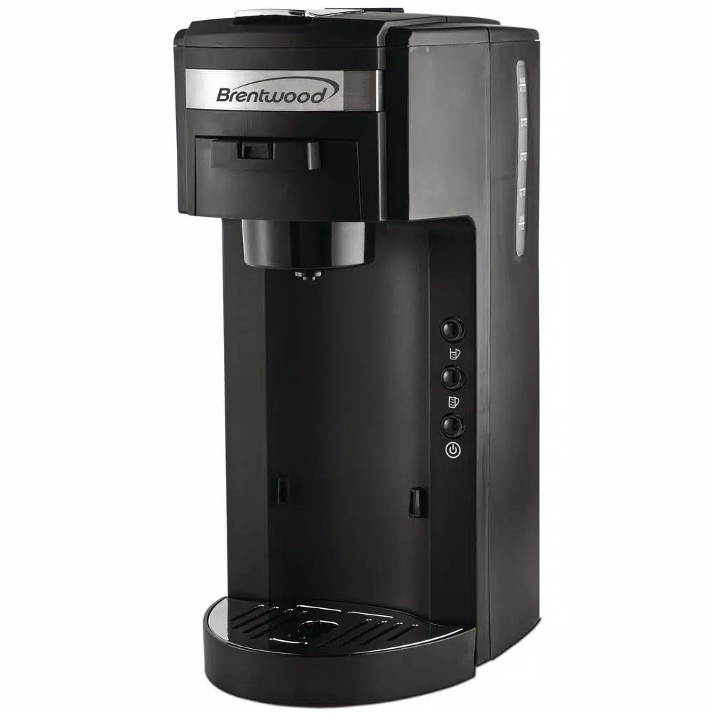 Brentwood Black Single Serve K-Cup Compatible Coffee Maker with Stainless Steel Mug