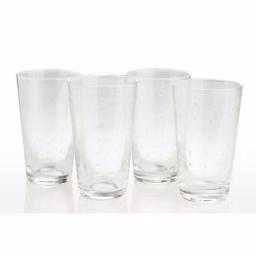 Abigails Rain Drop 12 oz. Clear Highball Glass Set of 4 - Handmade Mouth-Blown Bubble Glassware thumbnail 2
