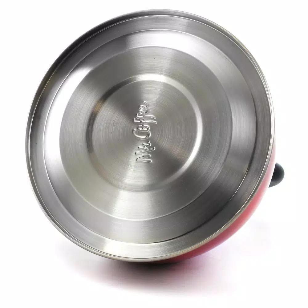 Mr. Coffee Morbern 7.2-Cup Red Stainless Steel Whistling Tea Kettle