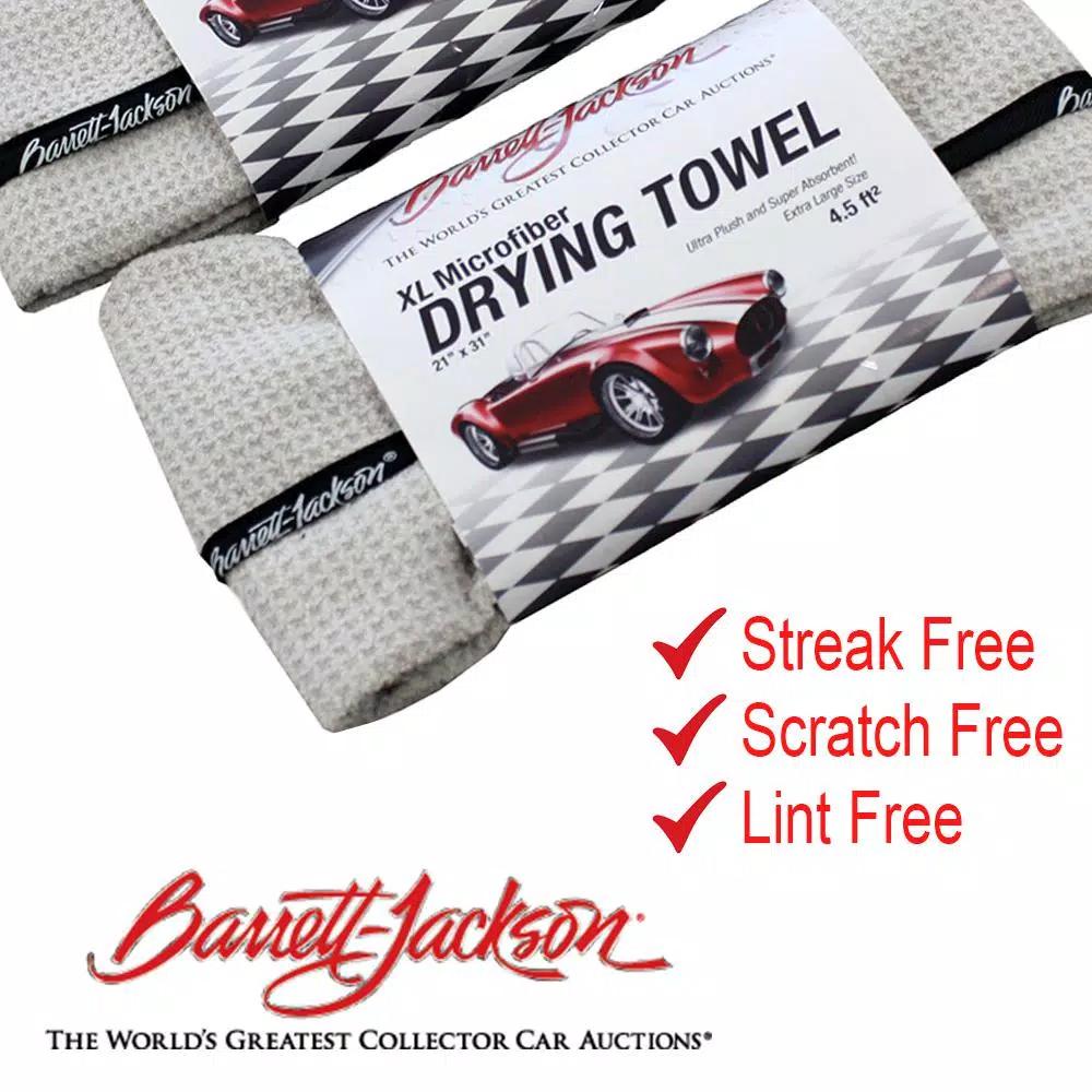 Barrett-Jackson Waffle Weave Drying Towel Kit - 2 Piece Car Care Set