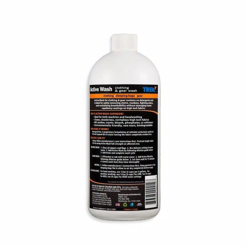 Trek7 Active Wash 32 oz. Fabric Cleaner for High-Tech Clothing and Gear