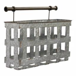 Stratton Home Decor Stratton Home Galvanized Metal Wall Basket - Rustic Farmhouse Decorative Storage thumbnail 2