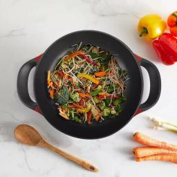 Boyel Living 1400W Professional Non-Stick Copper Electric Skillet, 13 in. Jumbo Capacity, Red thumbnail 3