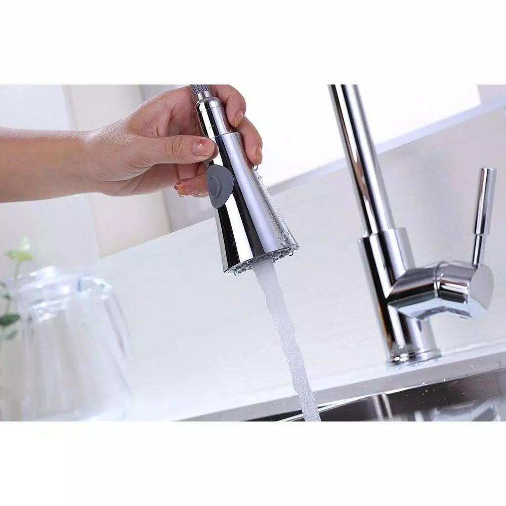Vanity Art Single-Handle Pull-Down Kitchen Faucet with Sprayer Wand, Chrome Finish