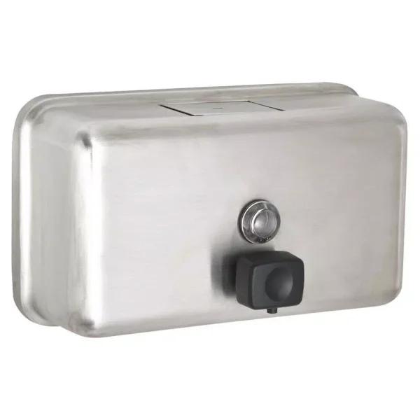 Alpine Industries Alpine 424-SSB 1200ml Stainless Steel Horizontal Manual Liquid Soap Dispenser