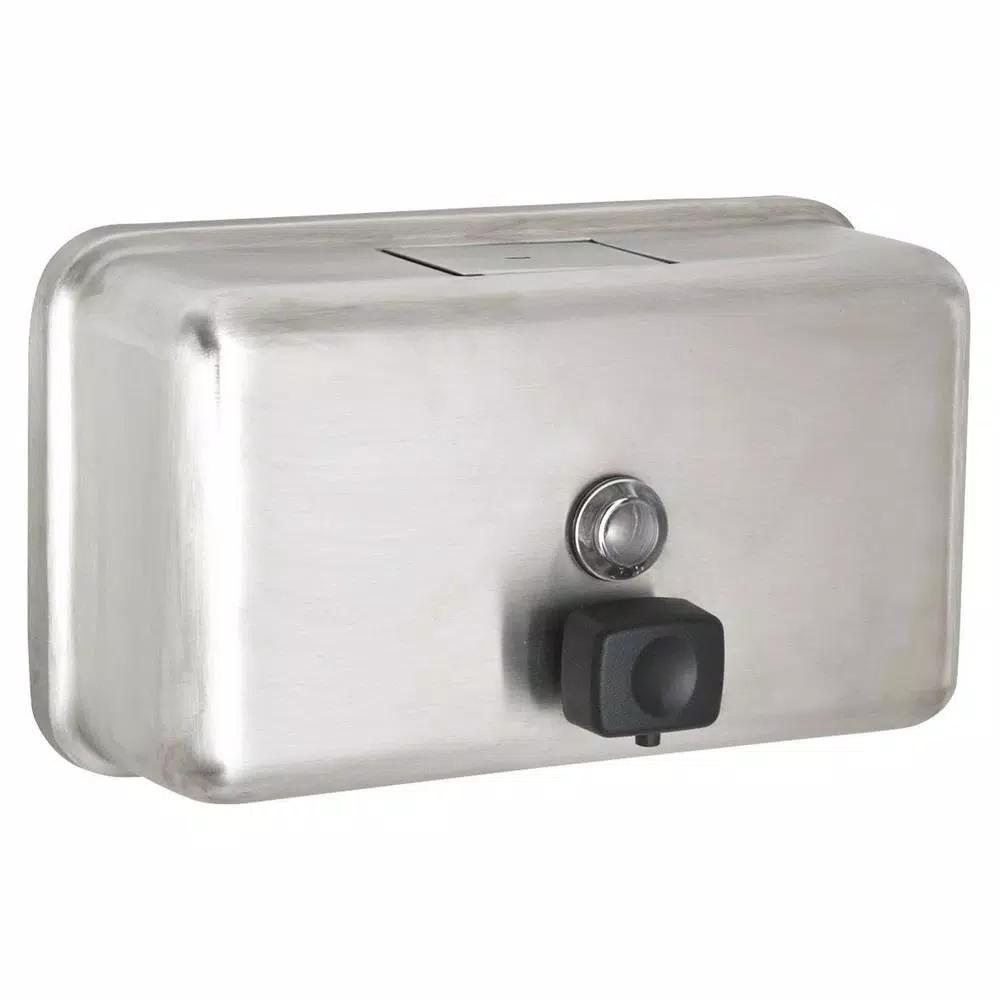 Alpine Industries Alpine 424-SSB 1200ml Stainless Steel Horizontal Manual Liquid Soap Dispenser