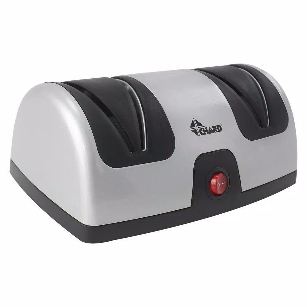Chard 2-Step Electric Knife Sharpener, Silver/Black