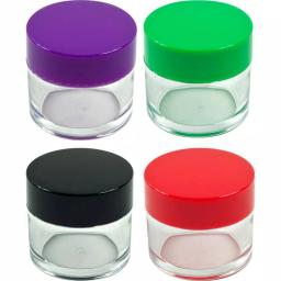 Stalwart 12-Piece 20 mL Clear Plastic Storage Jars with Color-Coded Lids thumbnail 2