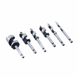 Professional Woodworker 6-Piece Heat Treated Carbon Steel Stubby Auger Bit Set for Hard and Soft Wood thumbnail 1