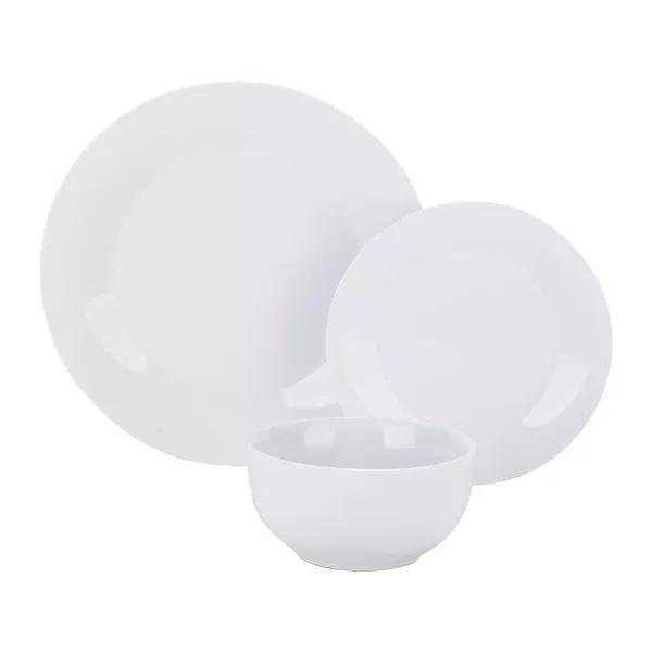 Boyel Living 18-Piece Modern White Porcelain Dinnerware Set, Service for 6