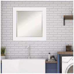 Amanti Art Corvino 25 in. Square White Matte Wood Framed Beveled Edge Bathroom Vanity Mirror thumbnail 8