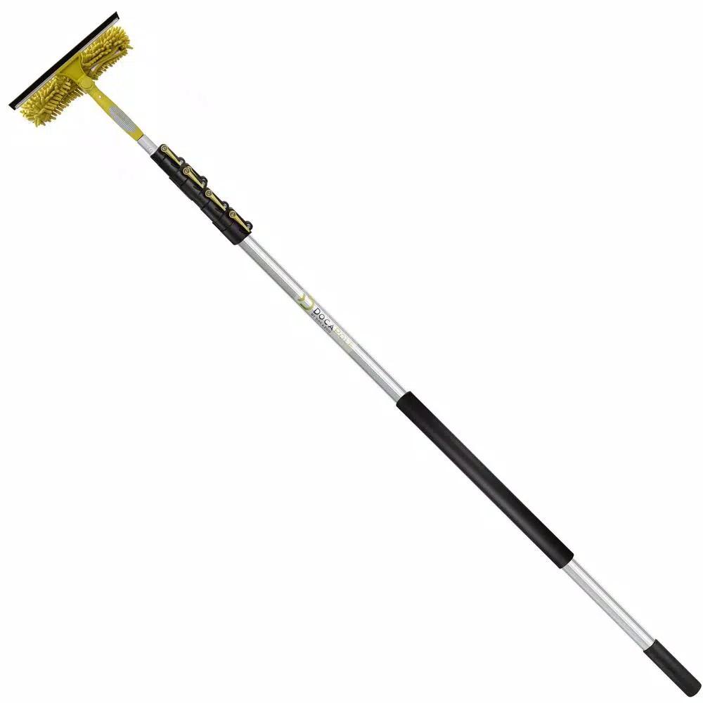 DocaPole 24 ft. Telescopic Window Cleaning Kit with Squeegee and Microfiber Scrubber
