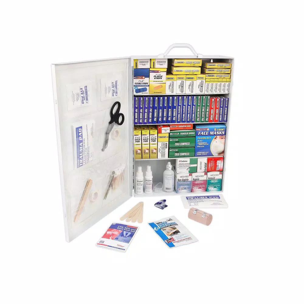 Rapid Care 1110-Piece Industrial First Aid Cabinet - 4 Shelf ANSI/OSHA Compliant