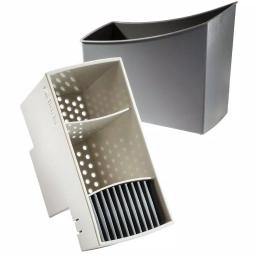 Hutzler Cutlery Drainer and Flatware Caddy with Knife Slots, Gray thumbnail 2