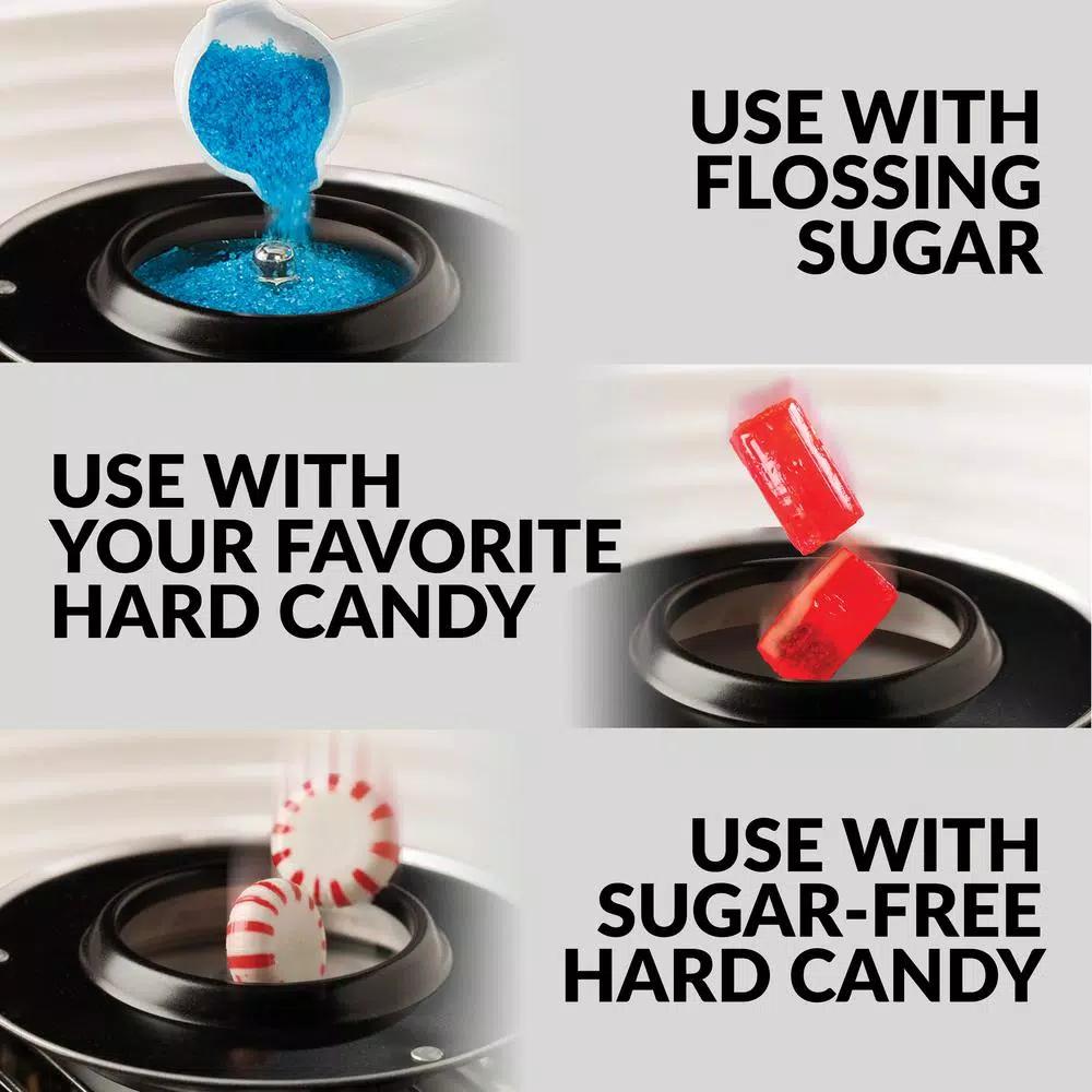 Nostalgia Retro Aqua Cotton Candy Maker - Works with Hard Candy & Sugar Free Candy