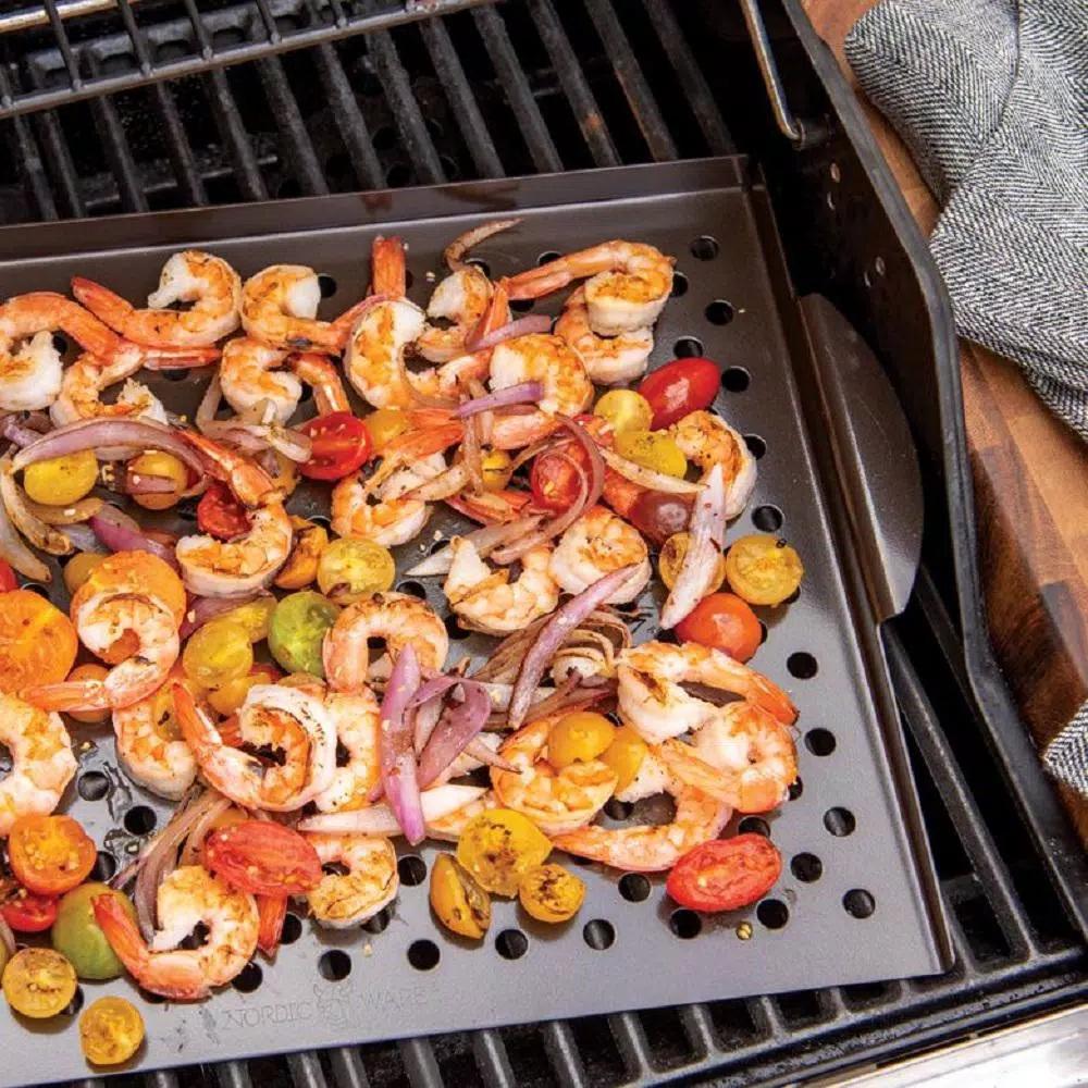 Nordic Ware 365 Grilling 14.25 in. Steel Nonstick Grill Pan, Black
