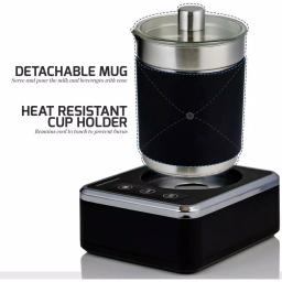 OVENTE 7 oz. Stainless Steel Milk Frother with Induction Base, 600W Hot and Cold Frother thumbnail 3