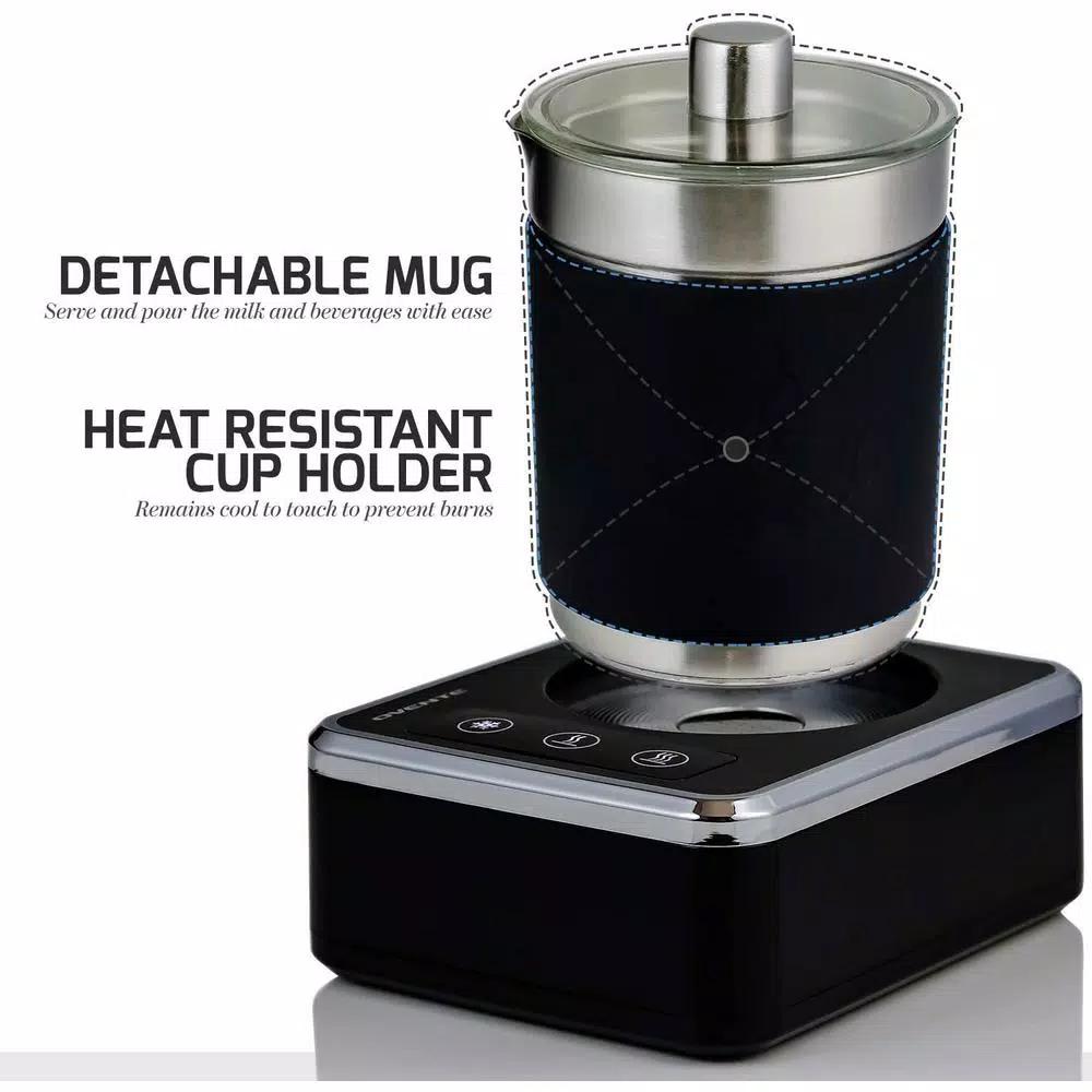 OVENTE 7 oz. Stainless Steel Milk Frother with Induction Base, 600W Hot and Cold Frother