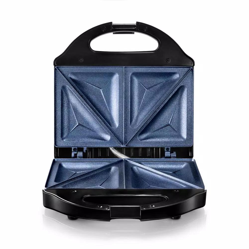 GraniteStone Classic Blue Non-Stick Diamond Infused Sandwich Maker, 2-Slice Countertop Grill