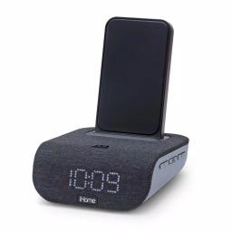 iHome TIMEBASE iBTW20B Bluetooth Alarm Clock with Wireless Qi Charging and USB Port thumbnail 6