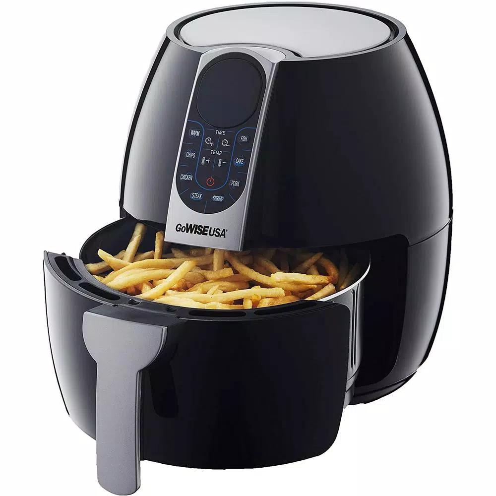 GoWISE USA 5.0 Qt. Black Electric Air Fryer with 8 Presets and Recipe Book