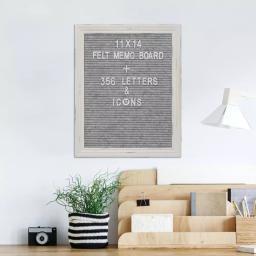 Stonebriar Collection Stonebriar Gray Felt Memo Board with White Wash Wooden Frame and 356 Letter Kit thumbnail 5