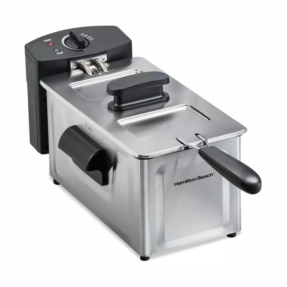 Hamilton Beach 2 Qt. Stainless Steel Deep Fryer with Adjustable Thermostat, 1500W