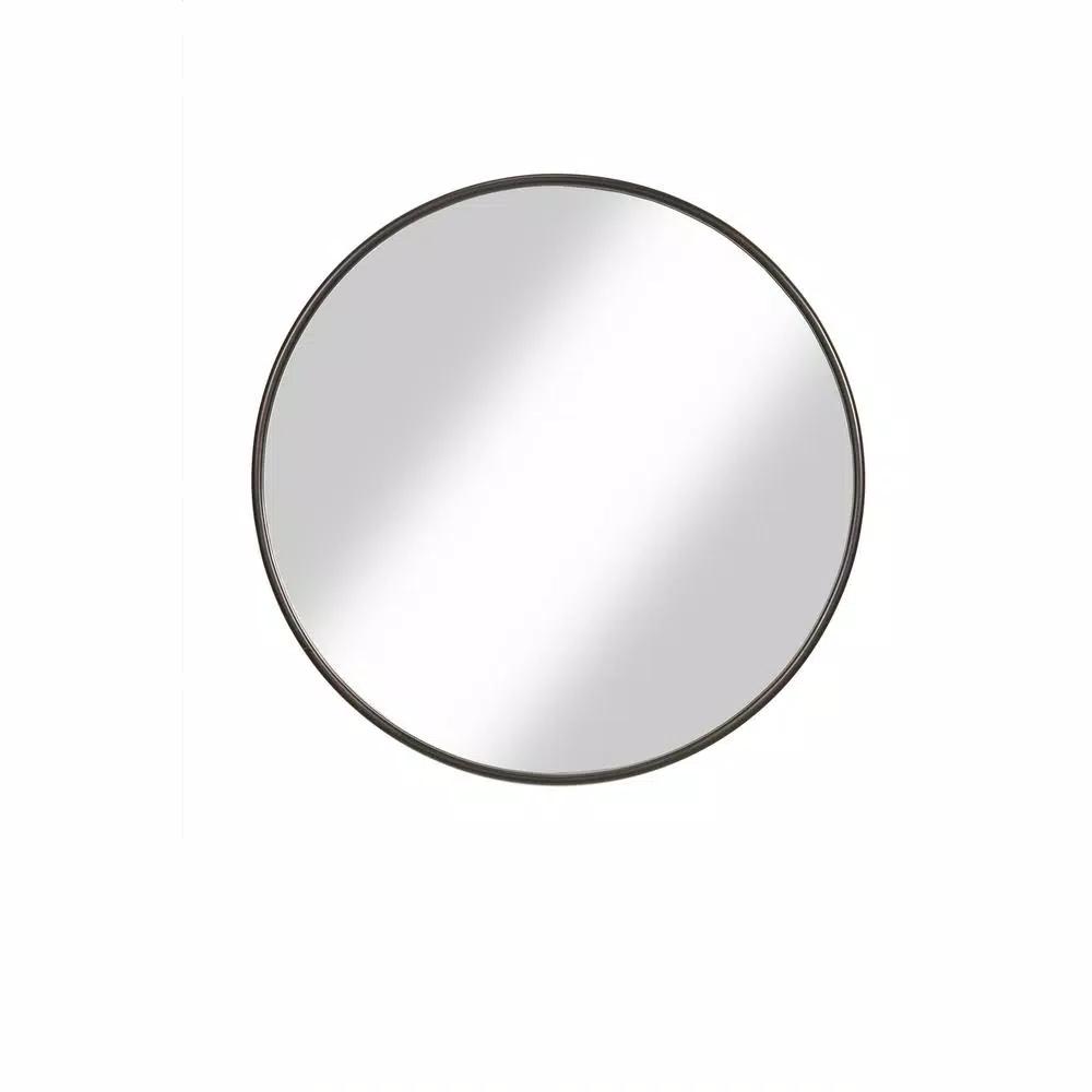 Martin Svensson Home 30 in. Round Oil Rubbed Bronze Metal Frame Accent Mirror