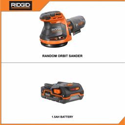 RIDGID 18V Cordless 5 in. Random Orbit Sander with 1.5 Ah Lithium-Ion Battery thumbnail 2