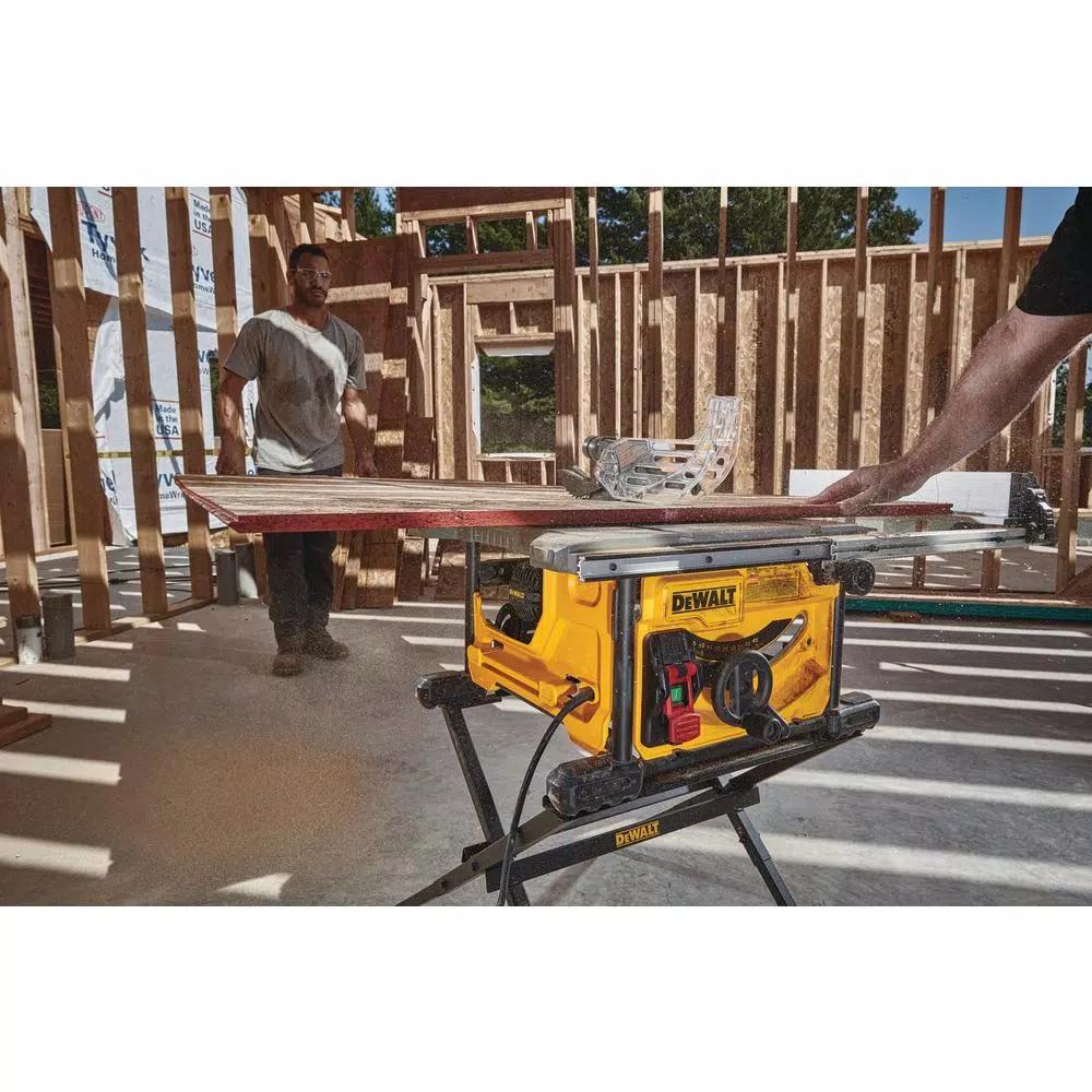 DEWALT 8-1/4 in. 15 Amp Corded Compact Jobsite Table Saw with Bonus Stand
