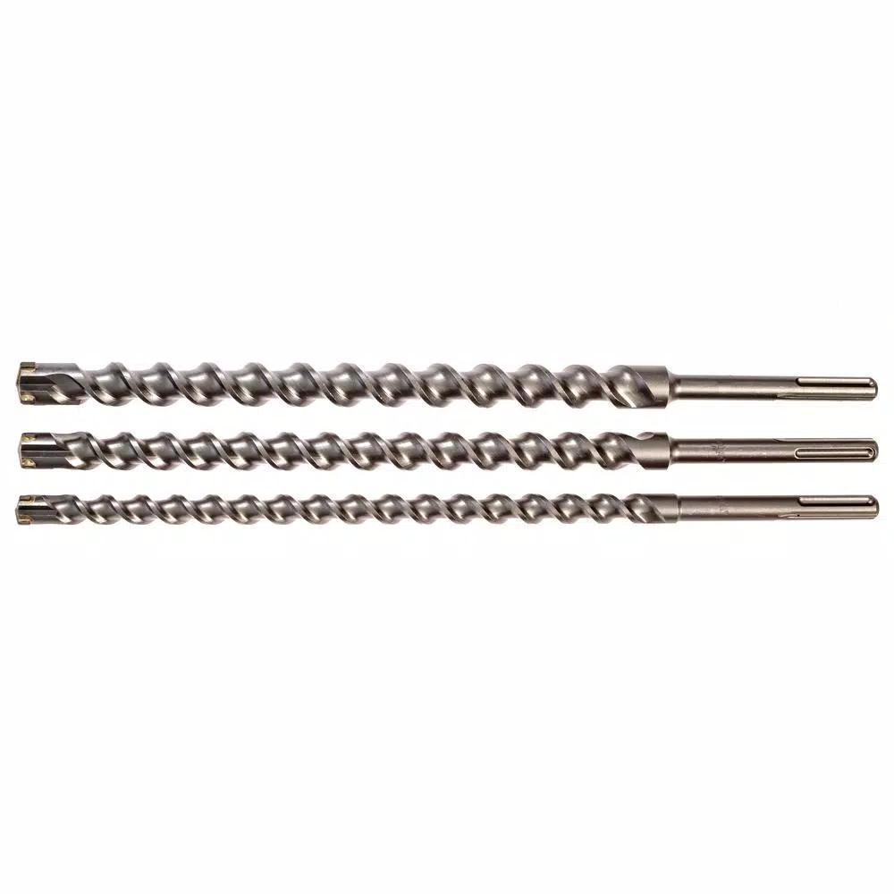 Kateya Carbide Tipped SDS MAX Masonry Drill Bit Set, 3-Piece, 24 in.