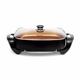 Boyel Living 8 Qt Copper Professional Non-Stick Electric Skillet, 16 in. x 12 in. Square Jumbo Frying Pan thumbnail 2