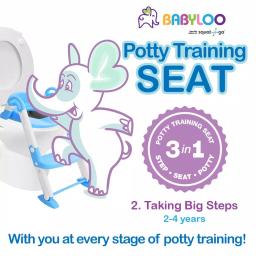 Babyloo Bambino 3-in-1 Convertible Toddler Potty Trainer and Step Stool - Blue thumbnail 3