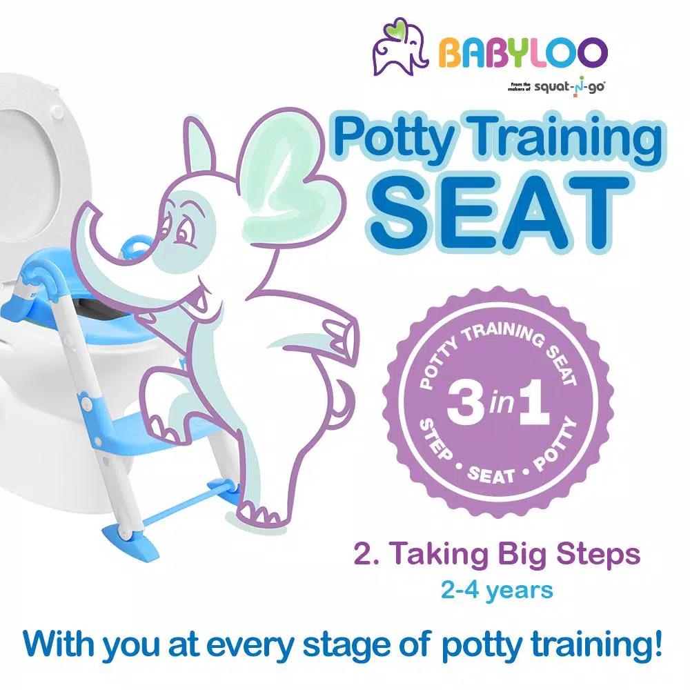 Babyloo Bambino 3-in-1 Convertible Toddler Potty Trainer and Step Stool - Blue