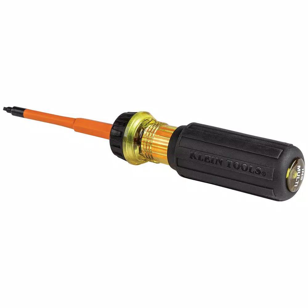 Klein Tools 2-in-1 Insulated Flip-Blade Screwdriver, #1 and #2 Square Drive