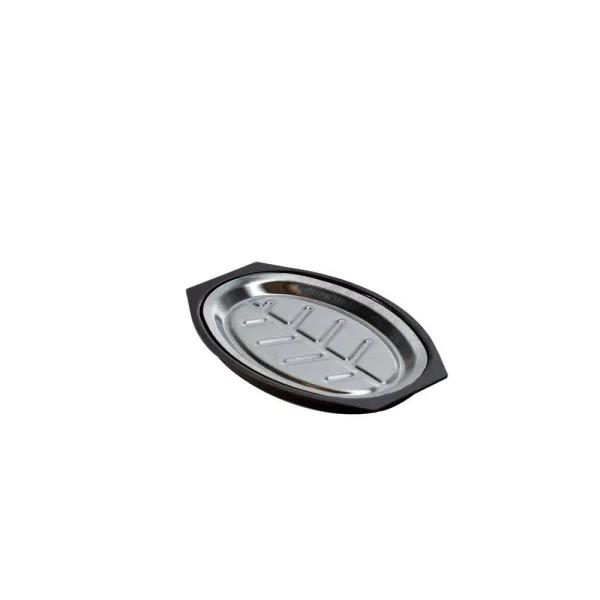 Nordic Ware 365 Grilling 7.875 in. Aluminum Sizzle and Serve Pan, Black and Stainless Steel