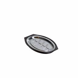 Nordic Ware 365 Grilling 7.875 in. Aluminum Sizzle and Serve Pan, Black and Stainless Steel thumbnail 1