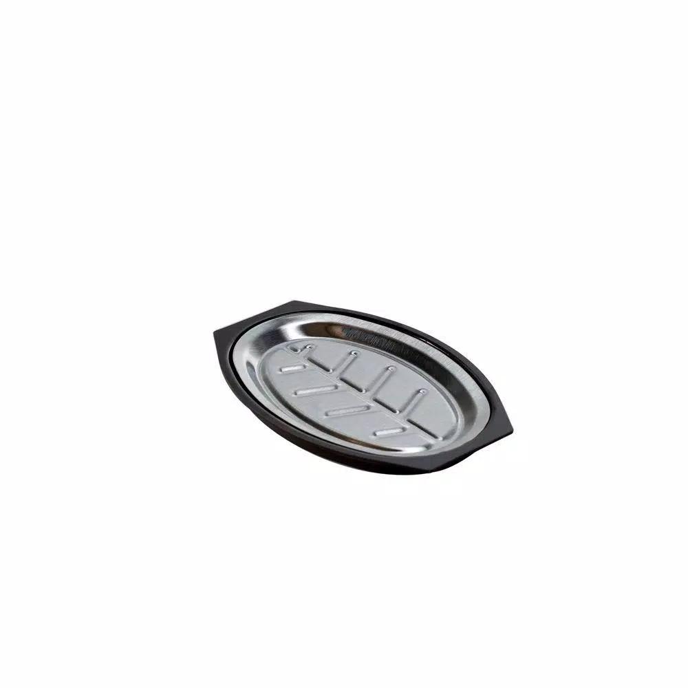 Nordic Ware 365 Grilling 7.875 in. Aluminum Sizzle and Serve Pan, Black and Stainless Steel