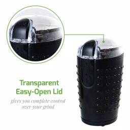 Ovente 150W Electric Coffee Grinder, Stainless Steel Blades, 2.5 oz Capacity, Black thumbnail 7