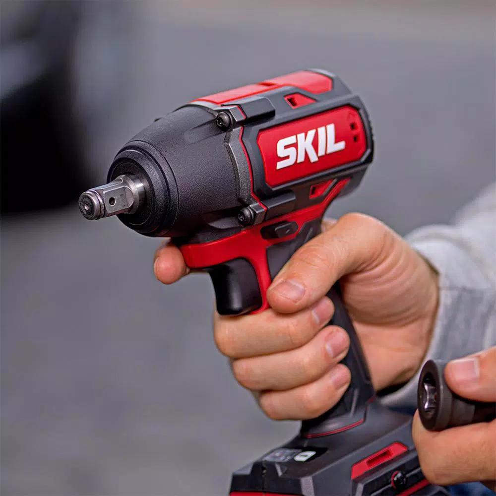 Skil PWRCore 20V Brushless 1/2 in. Cordless Impact Wrench Kit with 5.0 Ah Battery and PWRJump Charger