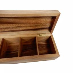 Ironwood Gourmet Townhouse 5-Compartment Acacia Wood Tea Box thumbnail 5