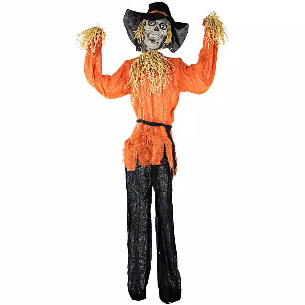 Haunted Hill Farm 5 ft. Animated Skeleton Scarecrow Halloween Prop