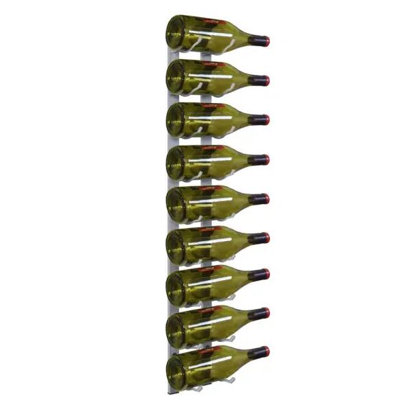 Epicureanist 9-Bottle Stainless Metal Wall-Mount Wine Rack